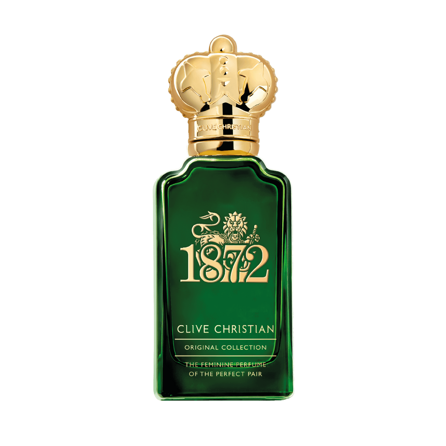 Green Clive Christian perfume bottle with gold cap 50ml